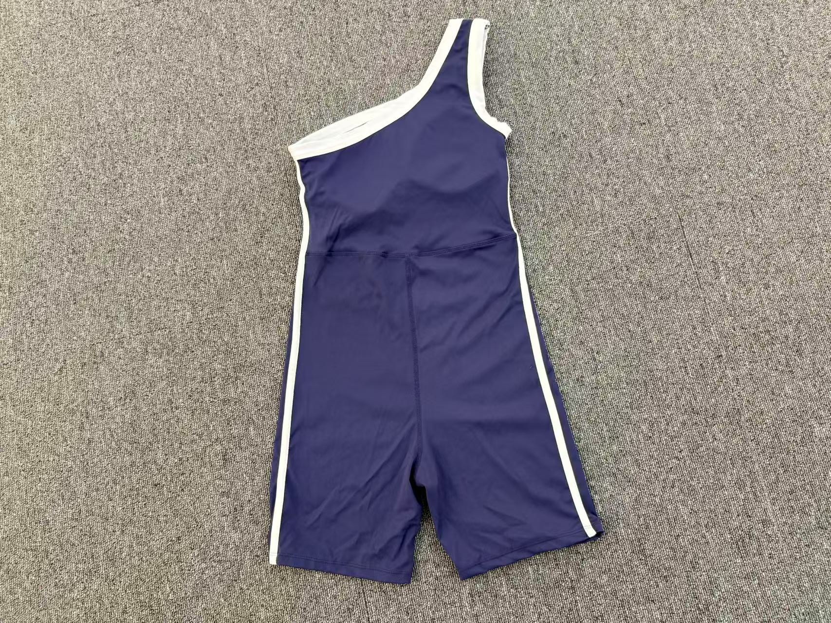 Women's  Yoga Jumpsuit Sloping Shoulder Naked Feel Butt-lifting Tight Fitness Workout Gym Running Stretchy Jumpsuit