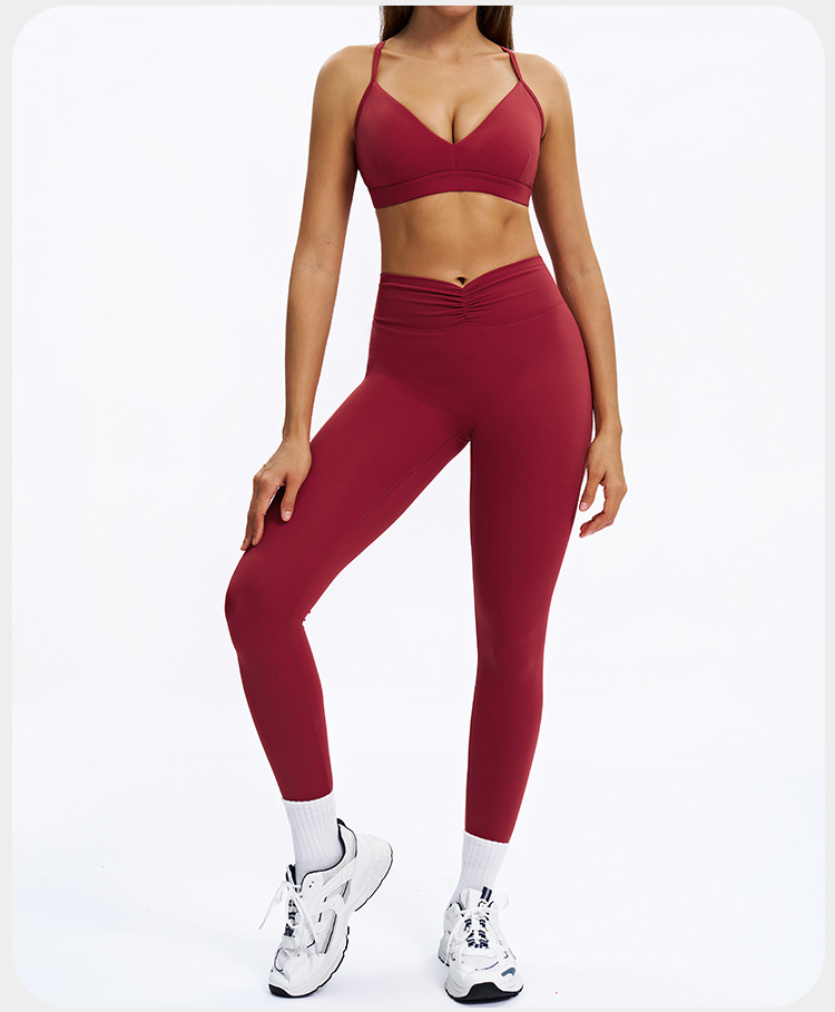 High Waist Scrunch Butt Leggings 6Piece Suit Gym Fitness Sets Yoga Clothing Set for Women FGBTZ9313
