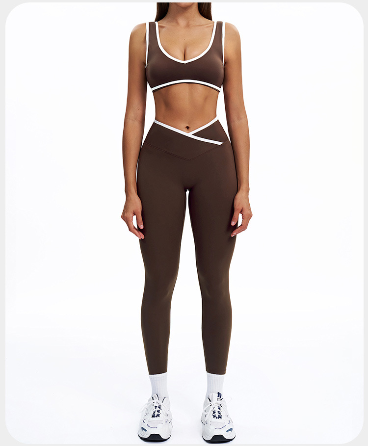 Active Wear Top Gym Yoga Sets Seamless  Fitness Sportswear Workout Sets for Women FGBTZ8843