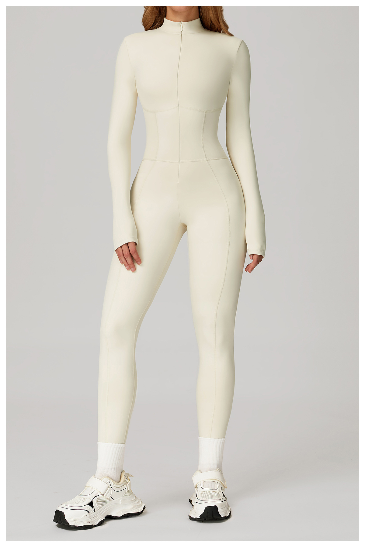 Sportswear Bodysuits Top Zip Long Gym Yoga One Piece Workout Fitness Jumpsuits for Women FGBDLT5050