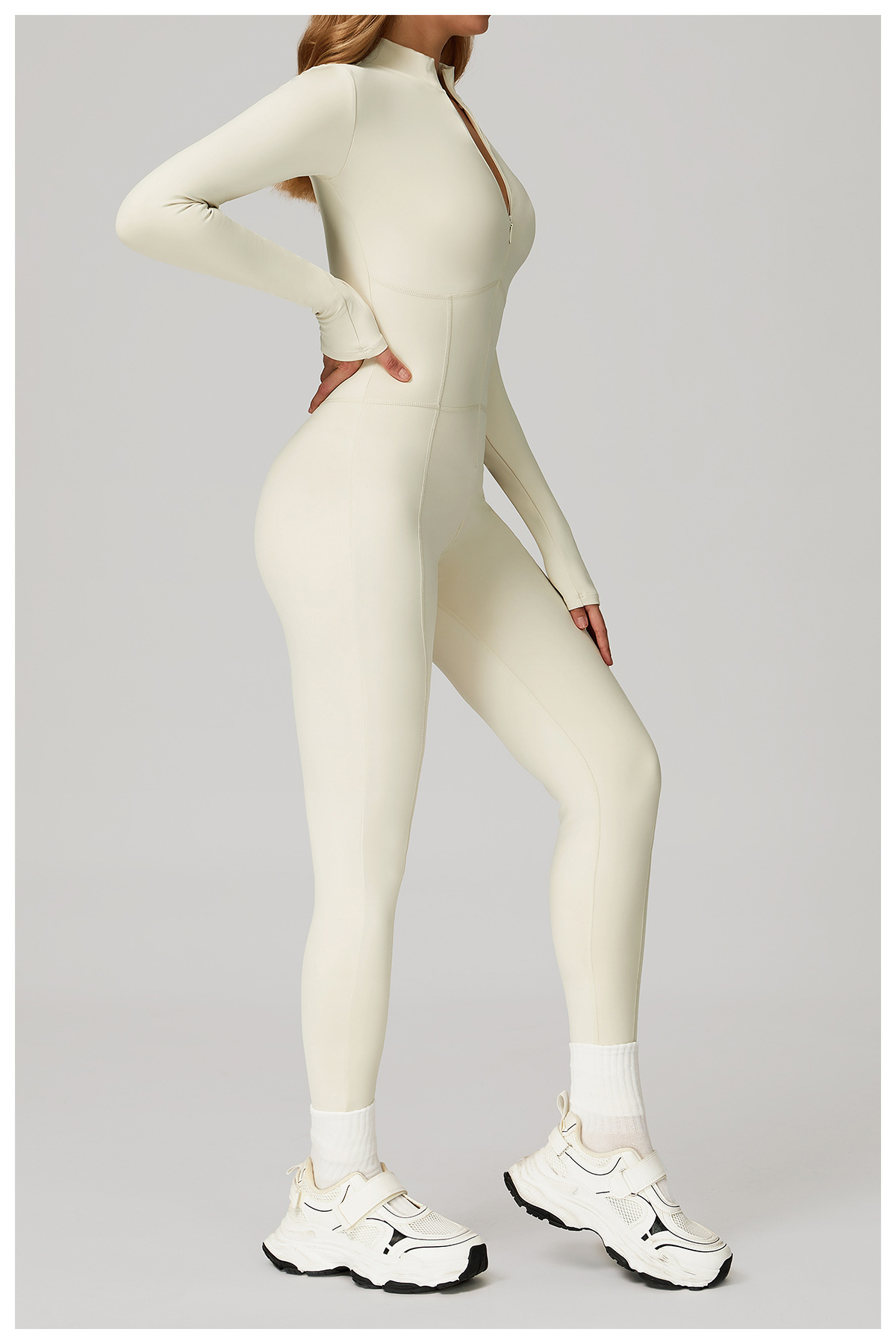 Sportswear Bodysuits Top Zip Long Gym Yoga One Piece Workout Fitness Jumpsuits for Women FGBDLT5050