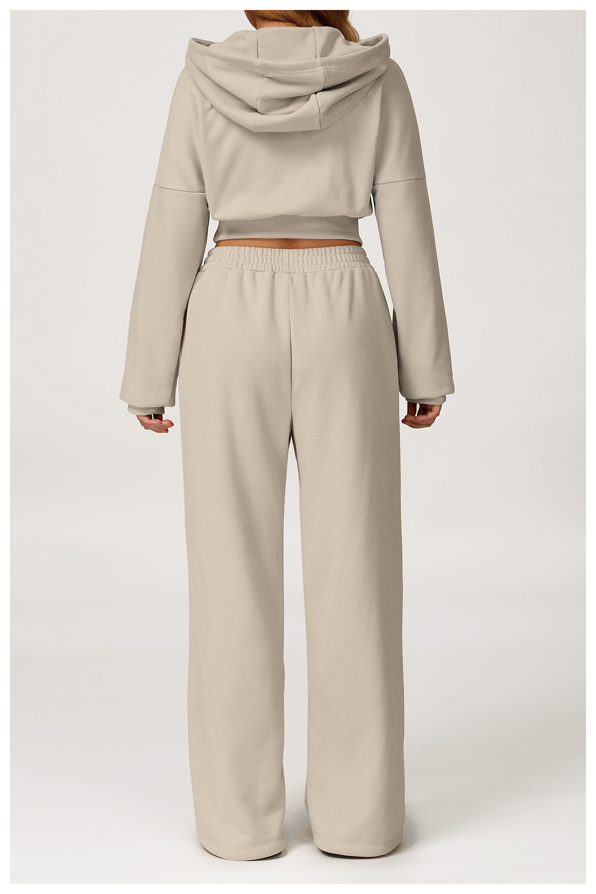 Women's Slim Long Sleeve 2-Piece Casual Athletic Set Comfortable Fitness Running Yoga  Sweatshirt with High Waist FGBTZ4507