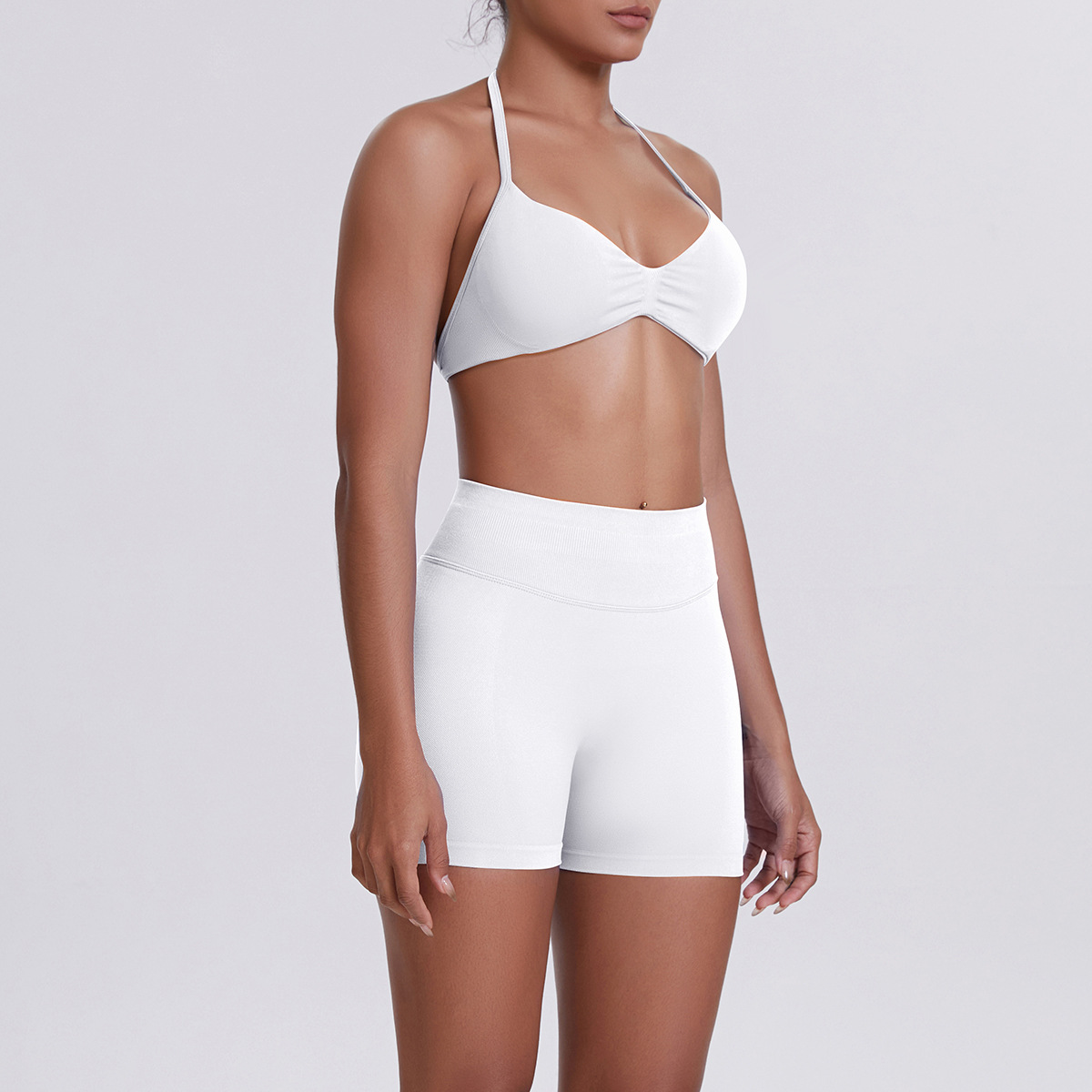 2 Piece Tracksuit Set Gym Running Yoga Sportswear Sports Bra Crop Tank High Waist Shorts Workout Outfits for Women FGB6702 6688