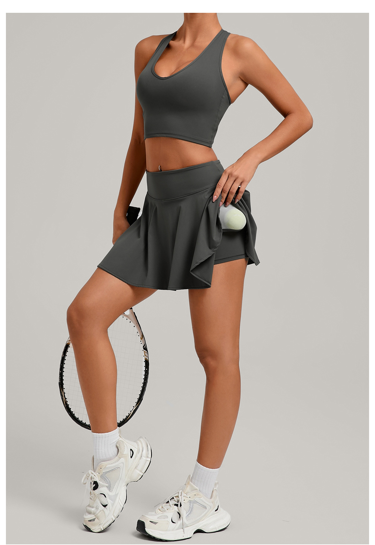 Wholesale Fitness 2 Piece Women Gym Yoga Wear Sports Suit Workout  Tennis Skirt Yoga Set FGB8316 11306