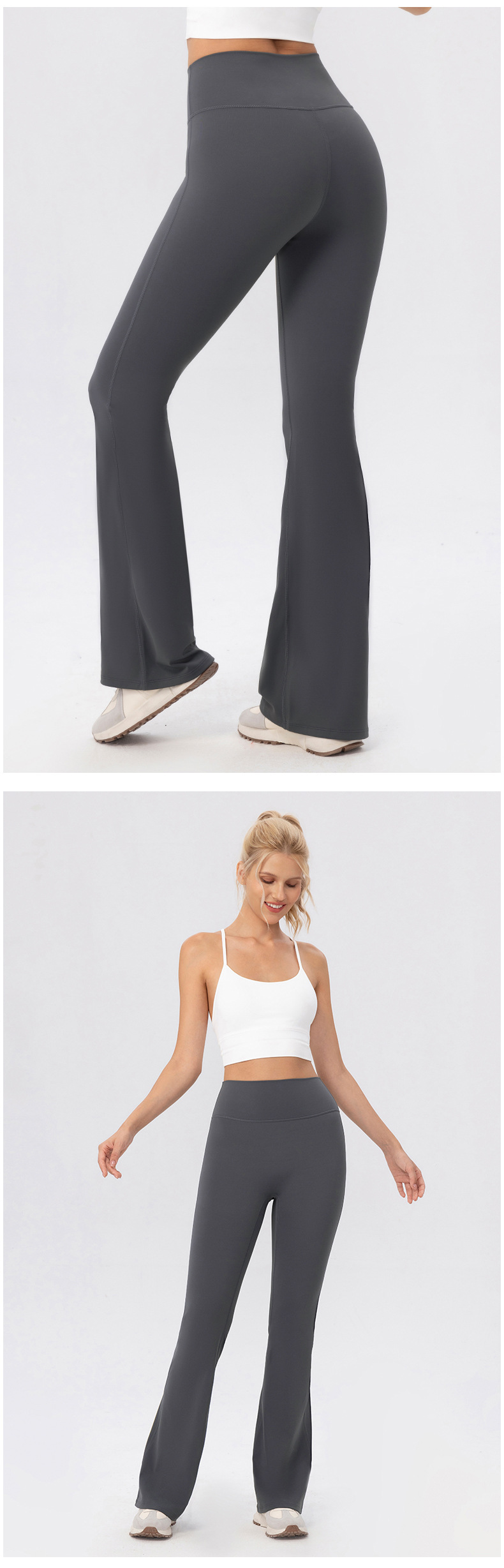 High Wide Waistband Warm Fleece Soft Flare  Pants Women's Yoga Sweat Pant FGB52325