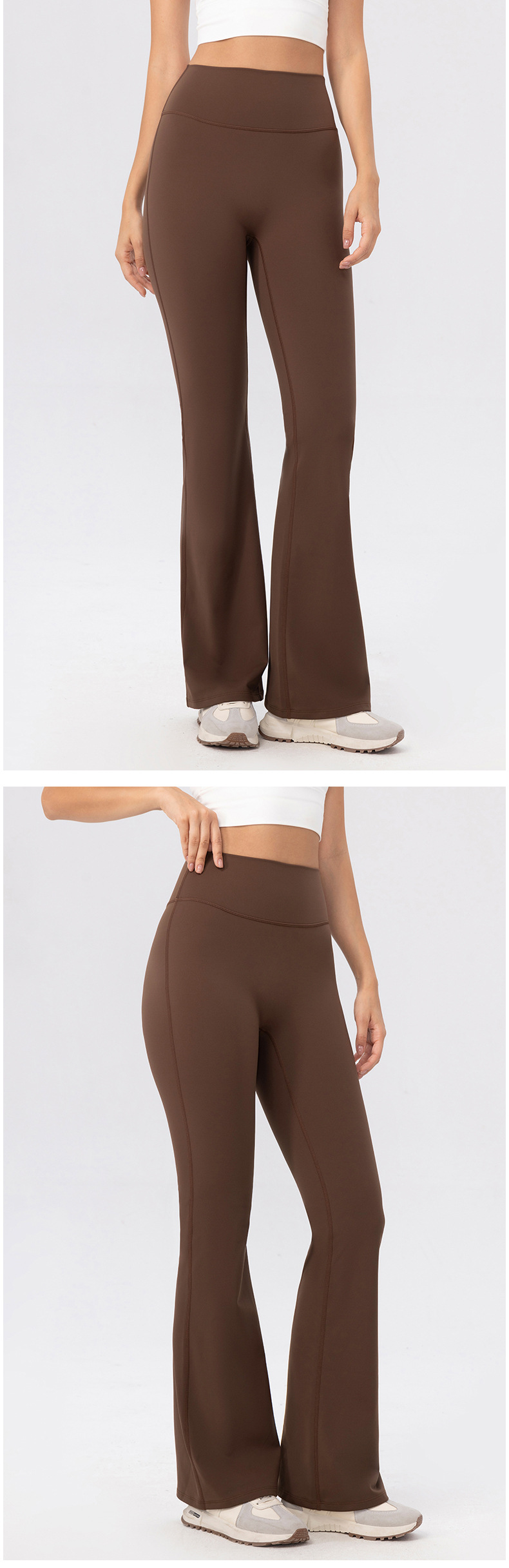 High Wide Waistband Warm Fleece Soft Flare  Pants Women's Yoga Sweat Pant FGB52325