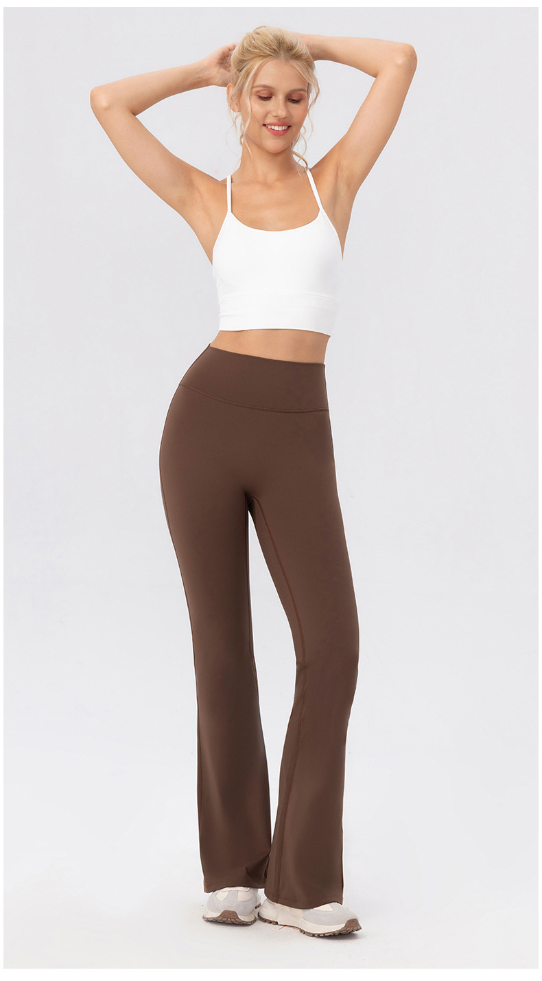 High Wide Waistband Warm Fleece Soft Flare  Pants Women's Yoga Sweat Pant FGB52325