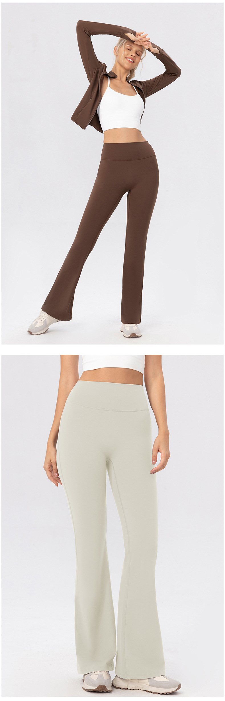 High Wide Waistband Warm Fleece Soft Flare  Pants Women's Yoga Sweat Pant FGB52325