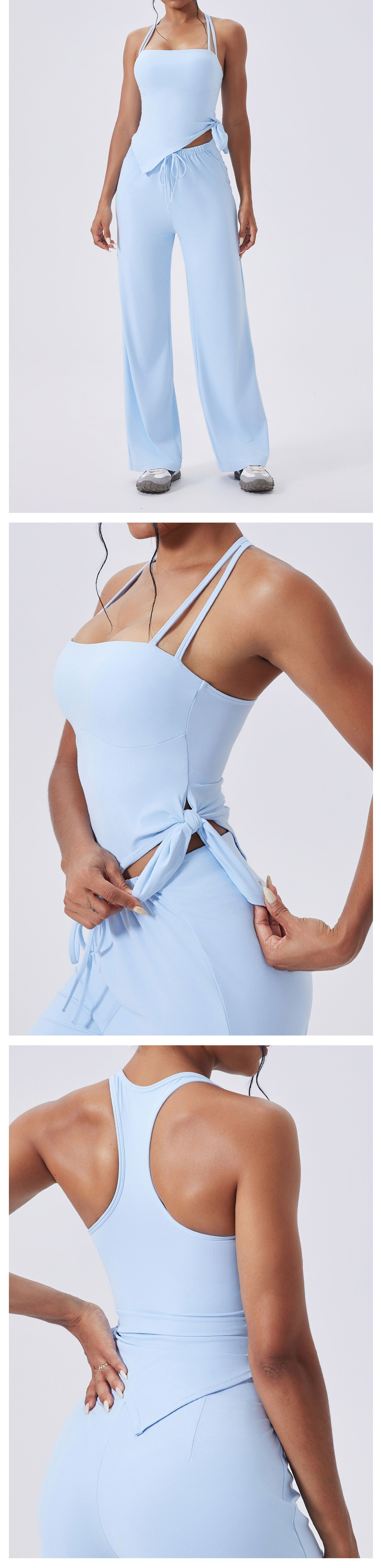 Gym Top Running Fitness Yoga Vest Stretchy Sport Bra Thin Shoulder Strap Sleeveless Tight Fitting Sports Top FGBWX3290