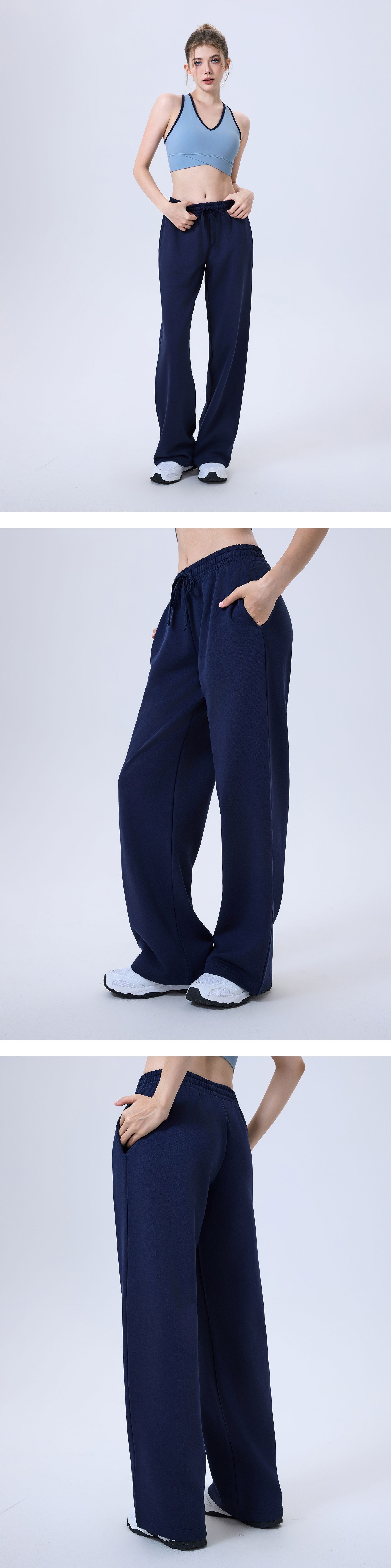 Women's Yoga Pants Casual Straight Leg Slacks Elastic Waist  Activewear Loose Women's Pants FGBCK5642