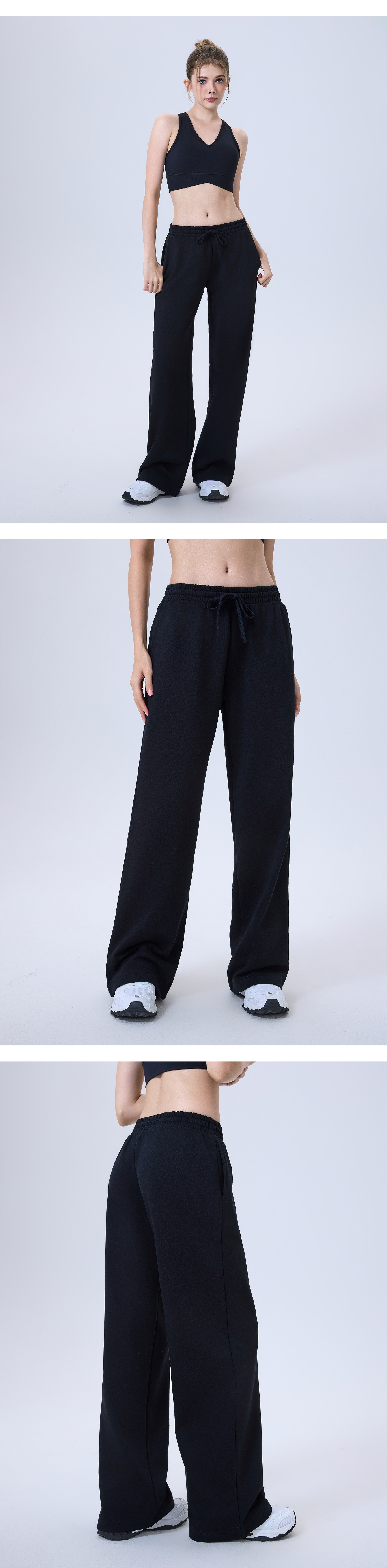 Women's Yoga Pants Casual Straight Leg Slacks Elastic Waist  Activewear Loose Women's Pants FGBCK5642