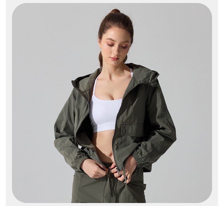 Zip Loose Casual Women Running Sports Jacket Long Sleeve Women'souter Wear Yoga Training Fitness Jacket FGBYC415