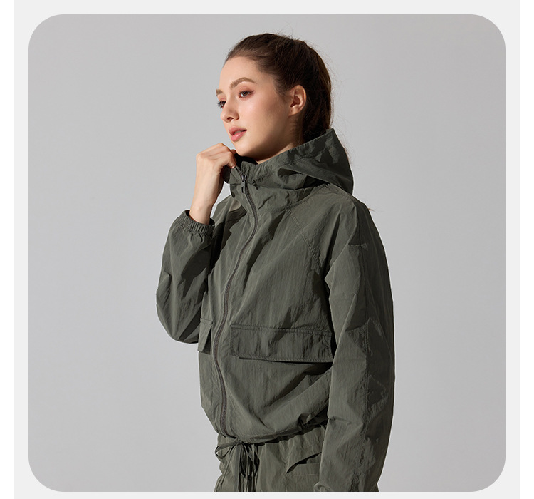 Zip Loose Casual Women Running Sports Jacket Long Sleeve Women'souter Wear Yoga Training Fitness Jacket FGBYC415