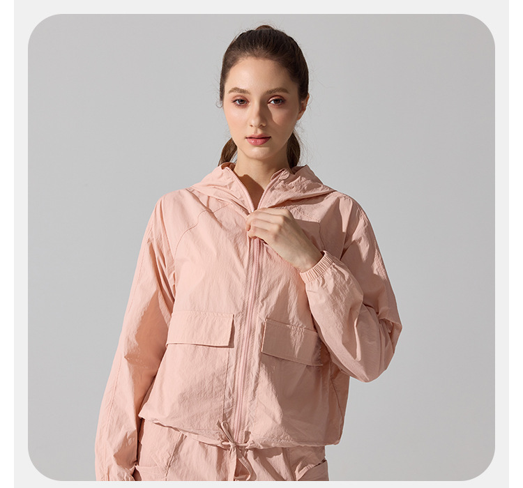 Zip Loose Casual Women Running Sports Jacket Long Sleeve Women'souter Wear Yoga Training Fitness Jacket FGBYC415
