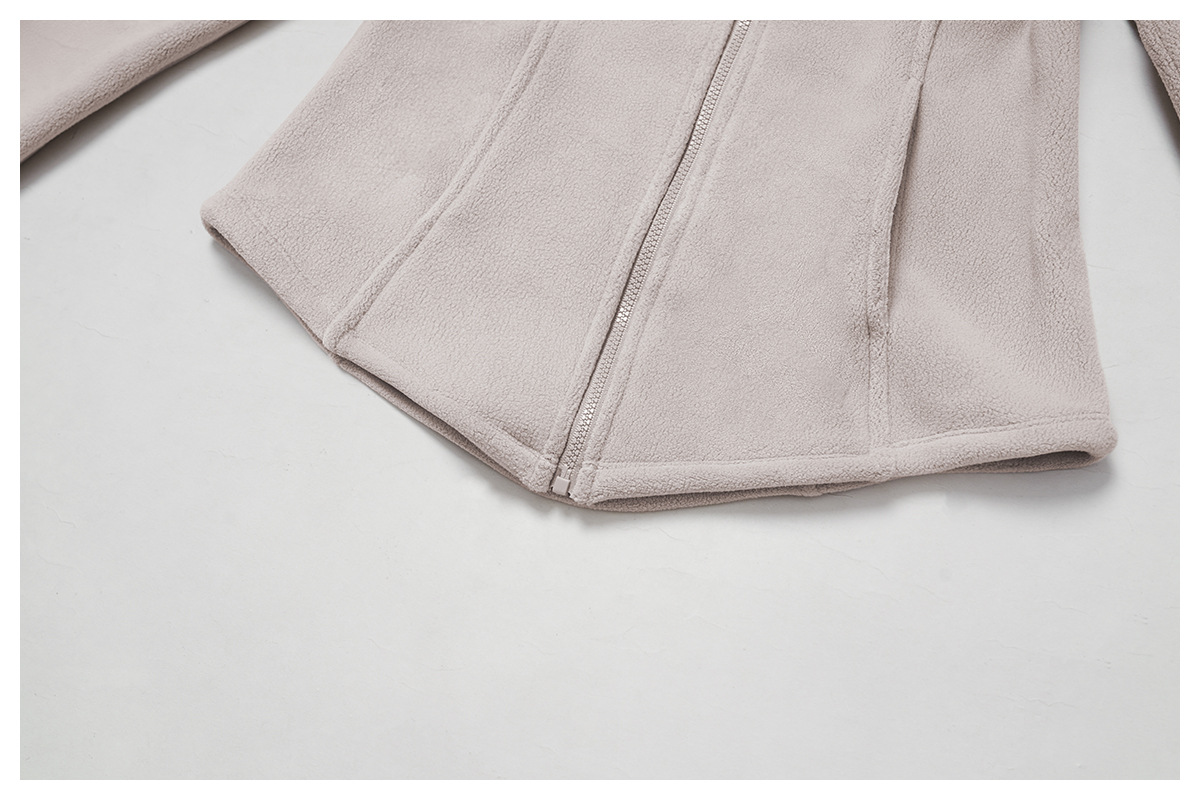 Fashion New Women Stand Collar  Warm Outdoor  Coat Fleece Long Sleeve Full Zipper  With Pocket FGBWT5012