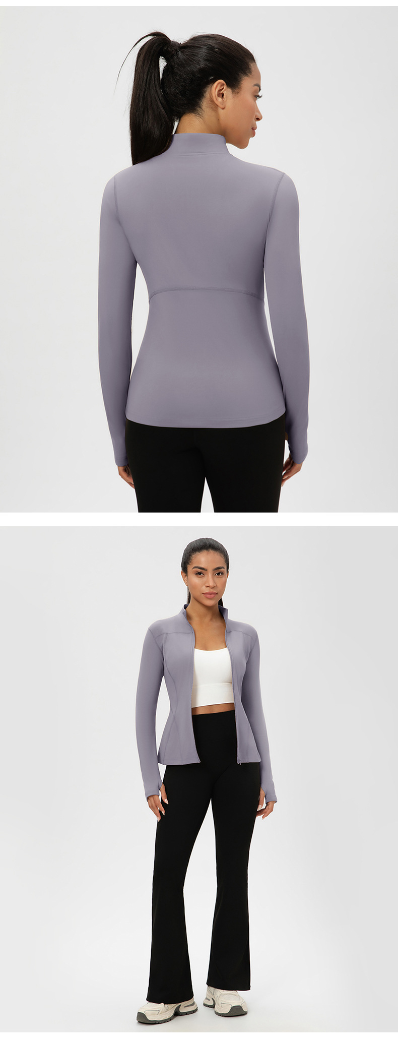 Women's Active Sports Jacket Breathable Lightweight Yoga Running Training Jacket Zipper Solid Exercise FGB52632