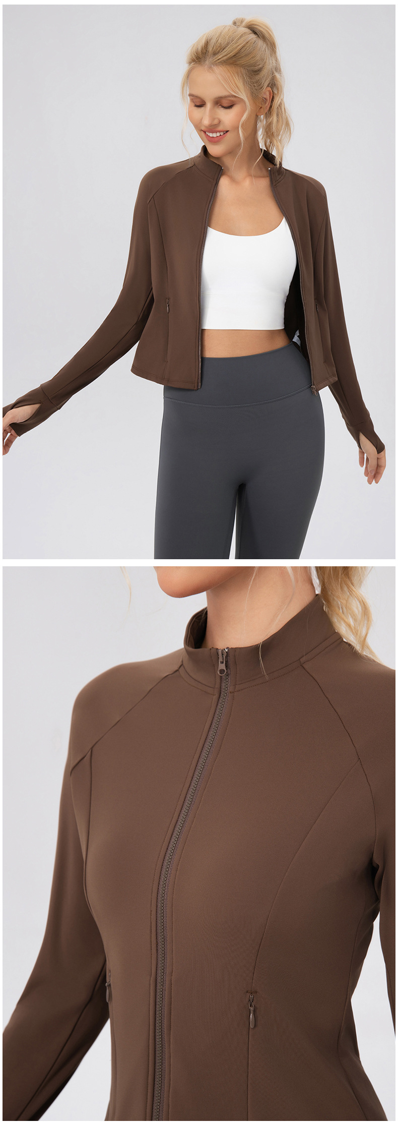 Fall Activewear Pilates  Athletic Jacket Gym Sport Clothes Woman  Sports Jacket for WomenFGB52633