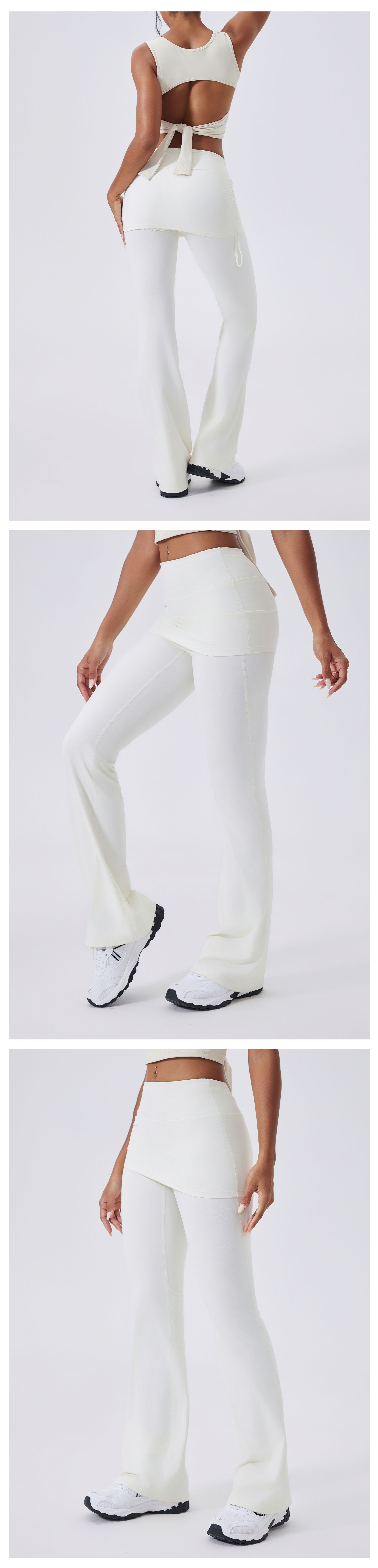 High Waist Women's Casual Sports Trousers  Nude Feeling Butt Lifting Yoga Bell-Bottom PantsFGBCK5591