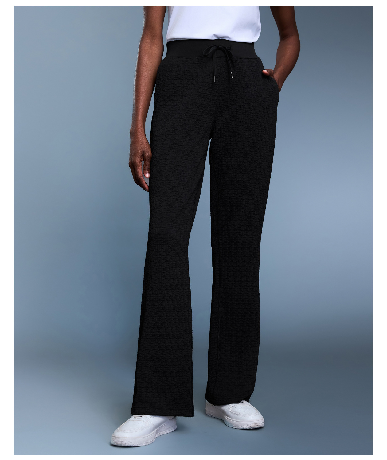 Women's Waffle Pants Casual Breathable Drawstring Plain Color for Autumn SeasonFGBD25165