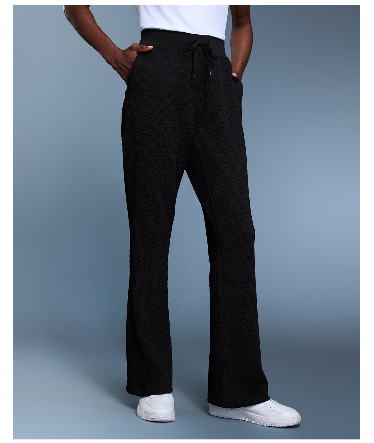 Women's Waffle Pants Casual Breathable Drawstring Plain Color for Autumn SeasonFGBD25165