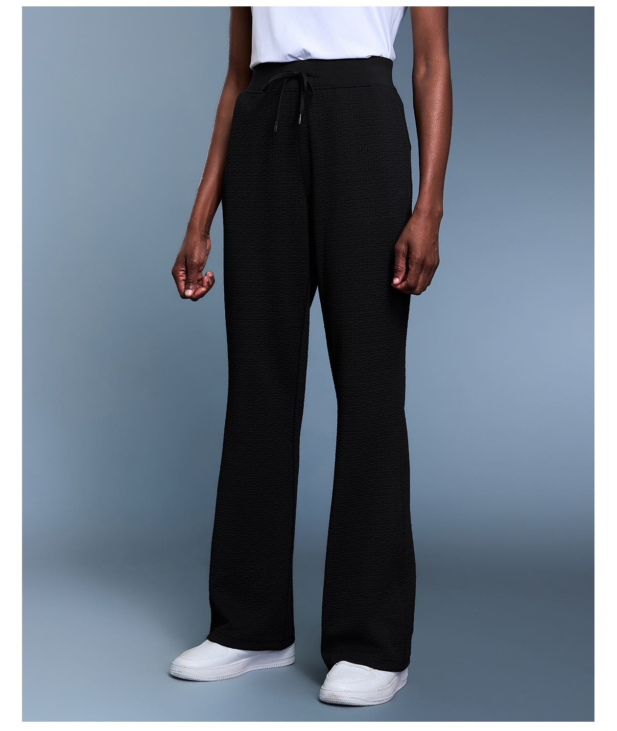 Women's Waffle Pants Casual Breathable Drawstring Plain Color for Autumn SeasonFGBD25165