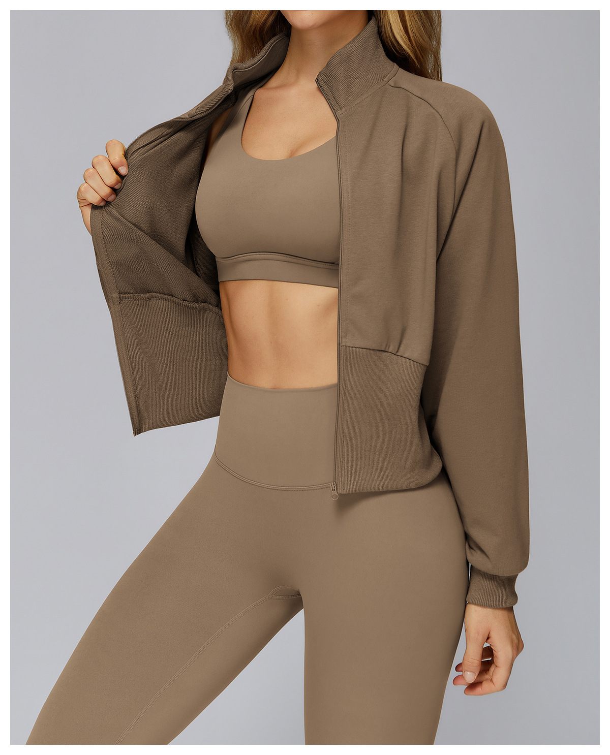 New Style Women's  Sports Jacket Solid Color Outdoor Coat  Zipper Yoga JacketFGBEWT2500