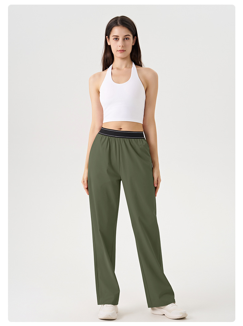 Womens Running Trousers Loose Wide Leg Sports Casual Fitness Sweatpants Yoga PantsFGBK6578