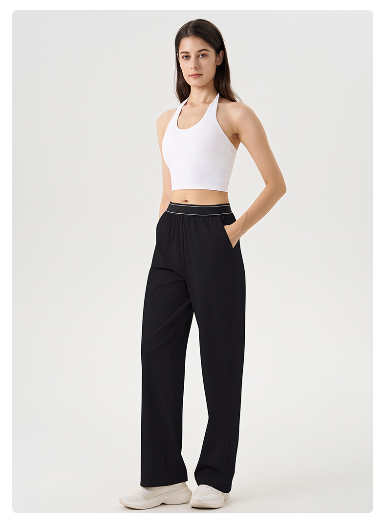 Womens Running Trousers Loose Wide Leg Sports Casual Fitness Sweatpants Yoga PantsFGBK6578