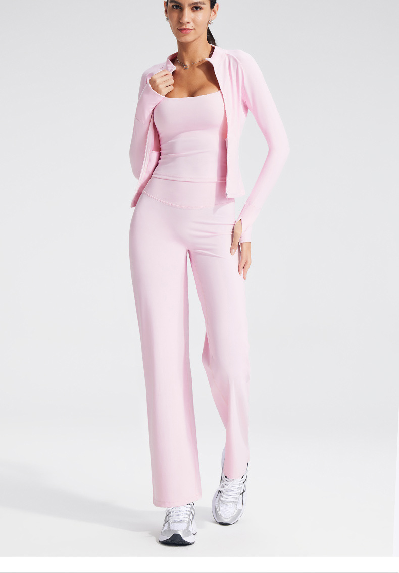 Long Sleeve Zipper Tight Lightweight Breathable Running Sportswear Yoga Top Jacket With Thumb Hole FGBB-XL37