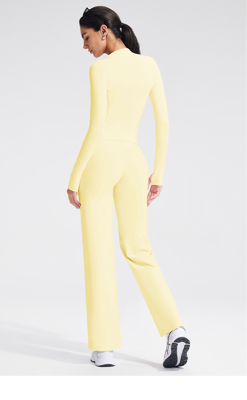 Long Sleeve Zipper Tight Lightweight Breathable Running Sportswear Yoga Top Jacket With Thumb Hole FGBB-XL37