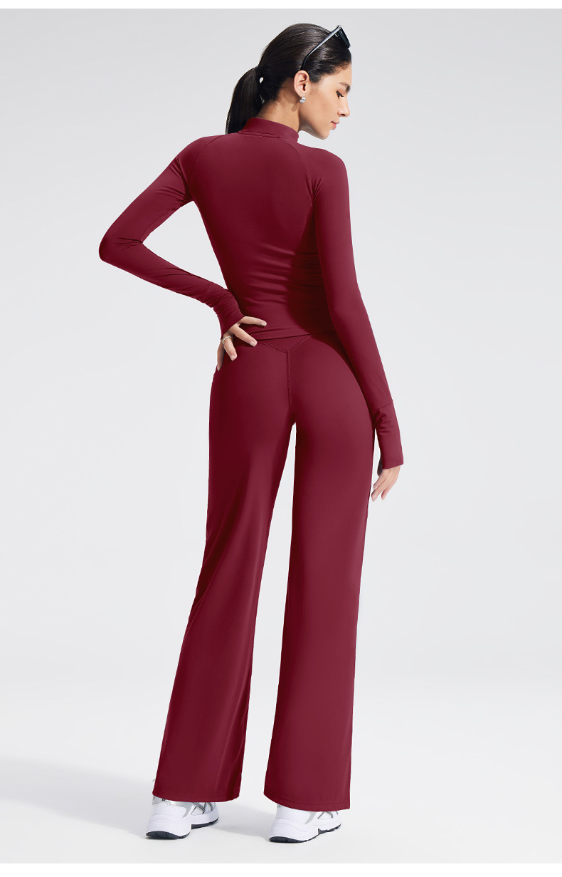 Long Sleeve Zipper Tight Lightweight Breathable Running Sportswear Yoga Top Jacket With Thumb Hole FGBB-XL37