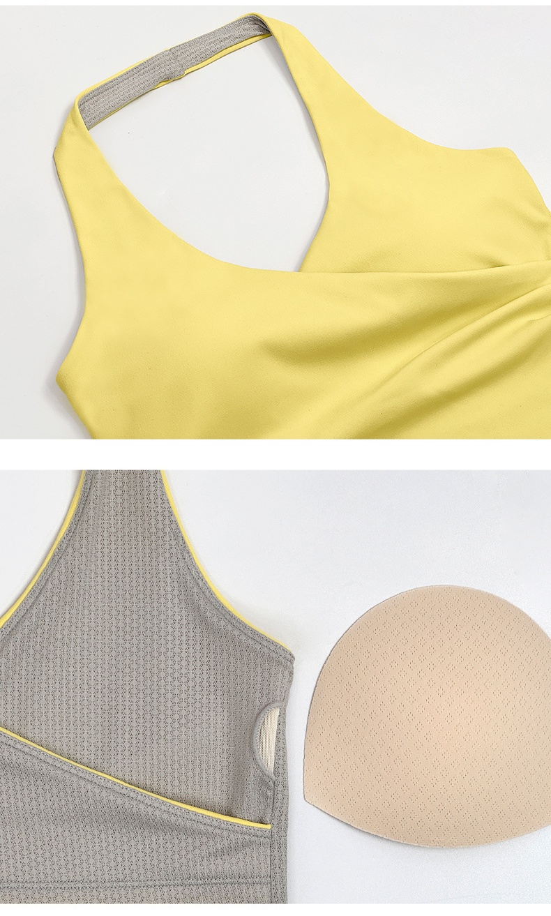 Hollowed-out Beautiful Back Nude Feeling Halter Neck Singlet Breathable Fitness Bra Women Yoga WearFGBYB1346