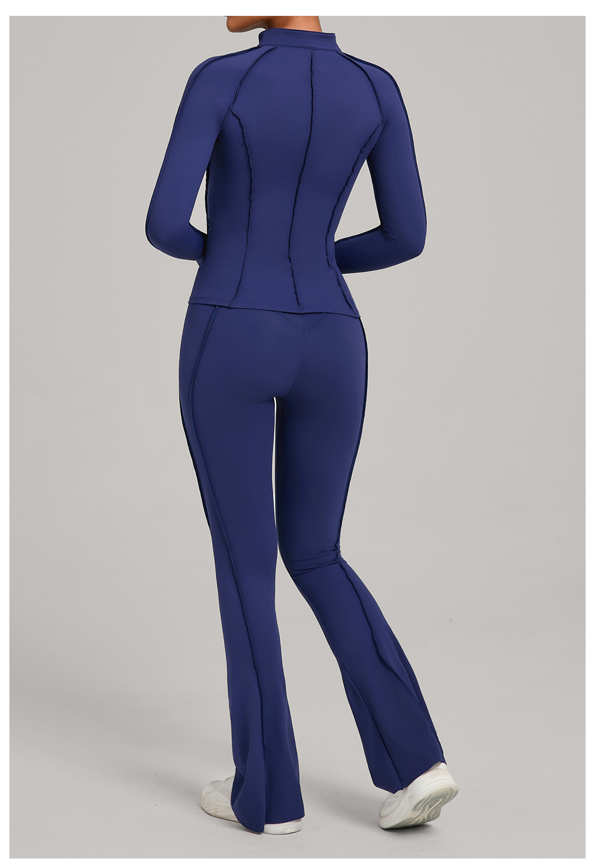 Women's Full Zipper Jacket Sports Bra Butt Lift Flare Leg Pants-Three Piece Yoga Gym SetFGB3321 86040 25098