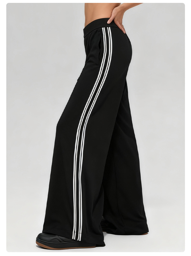 Loose Custom Casual Elastic Waist Baggy Regular-fit Straight Pants Blank Drawcords Waistband Sweatpants WomenFGBK6608