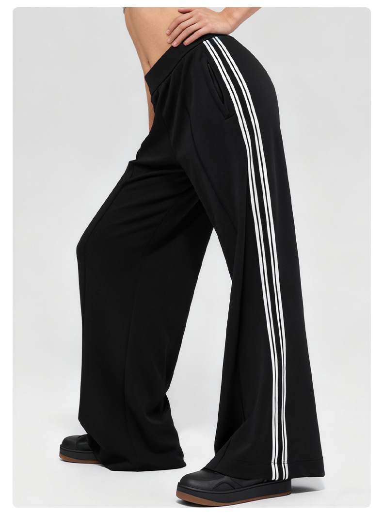 Loose Custom Casual Elastic Waist Baggy Regular-fit Straight Pants Blank Drawcords Waistband Sweatpants WomenFGBK6608