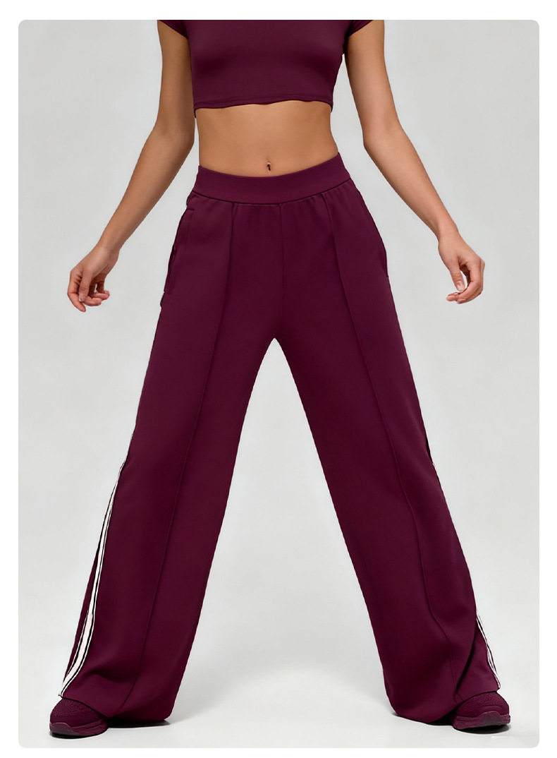 Loose Custom Casual Elastic Waist Baggy Regular-fit Straight Pants Blank Drawcords Waistband Sweatpants WomenFGBK6608