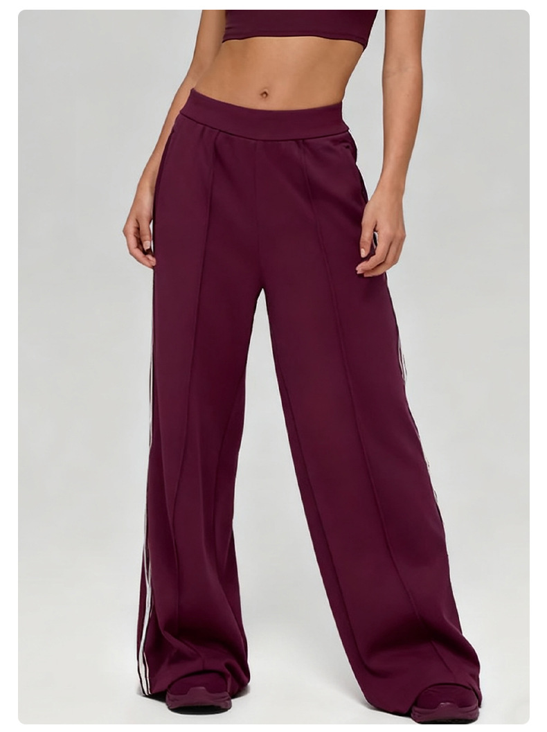 Loose Custom Casual Elastic Waist Baggy Regular-fit Straight Pants Blank Drawcords Waistband Sweatpants WomenFGBK6608