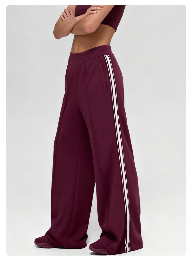 Loose Custom Casual Elastic Waist Baggy Regular-fit Straight Pants Blank Drawcords Waistband Sweatpants WomenFGBK6608