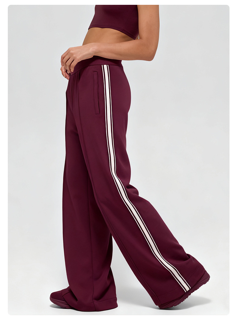 Loose Custom Casual Elastic Waist Baggy Regular-fit Straight Pants Blank Drawcords Waistband Sweatpants WomenFGBK6608