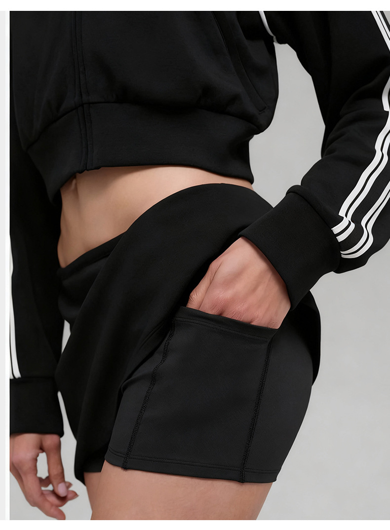 Women's Jacket Sweatpants Skirt Set with Elastic Waist Casual Sports SuitFGBT6607 K6609