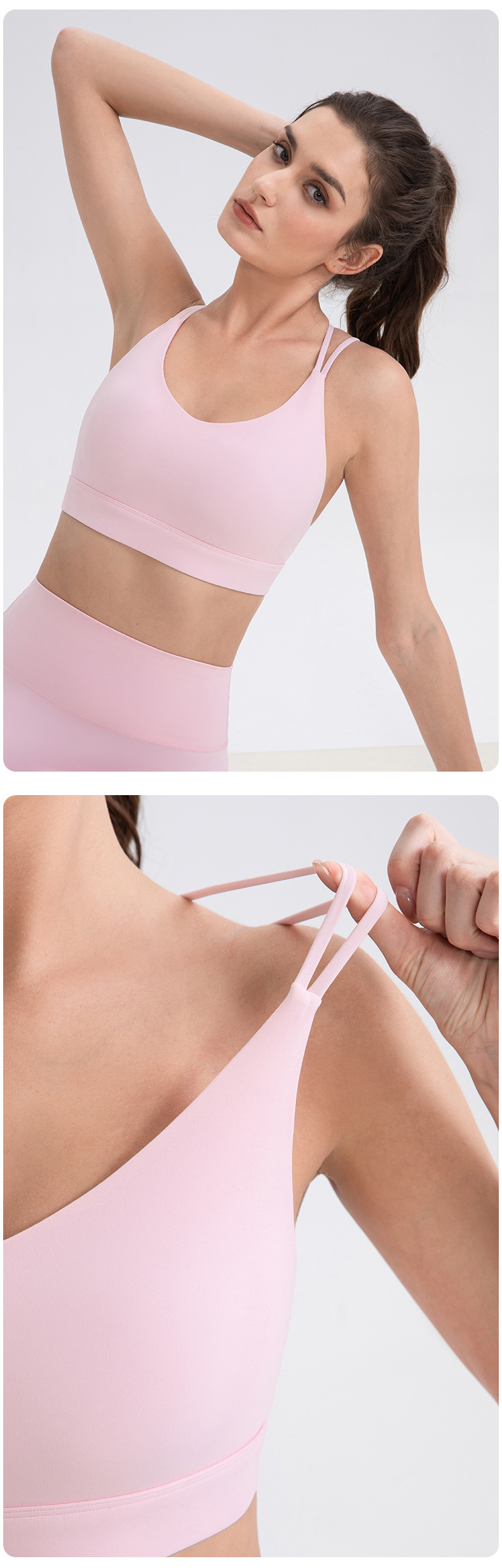 Cross Back Strappy Nylon Spandex Workout Running Yoga Sportsbra Support Top Fitness High Impact Gym Womens Sports Bras for Women FGB52760