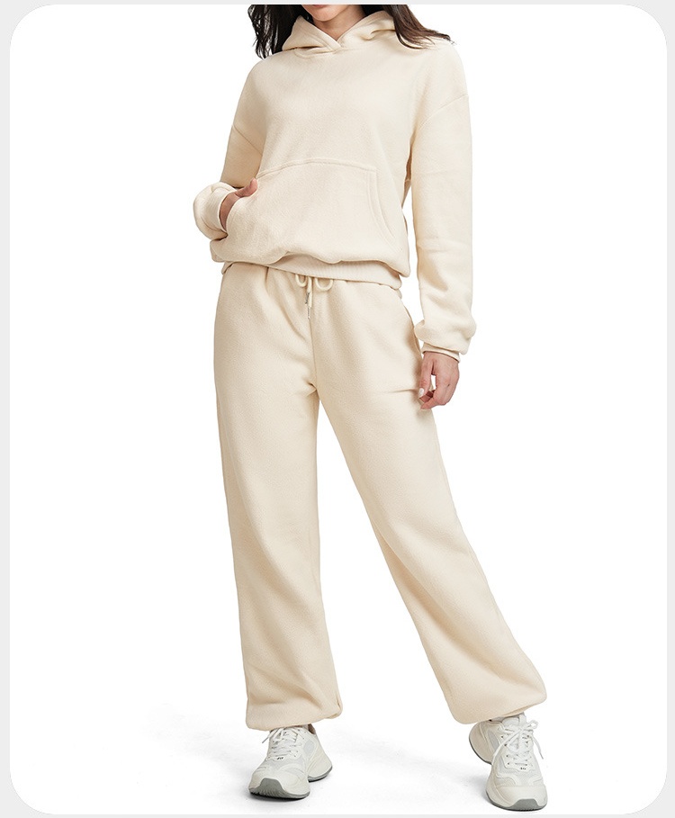 Women Activewear Casual Loose Two Piece Jackets Zipper Hoodie Wide Joggers Sports Hoodies Set FGBETZ5540