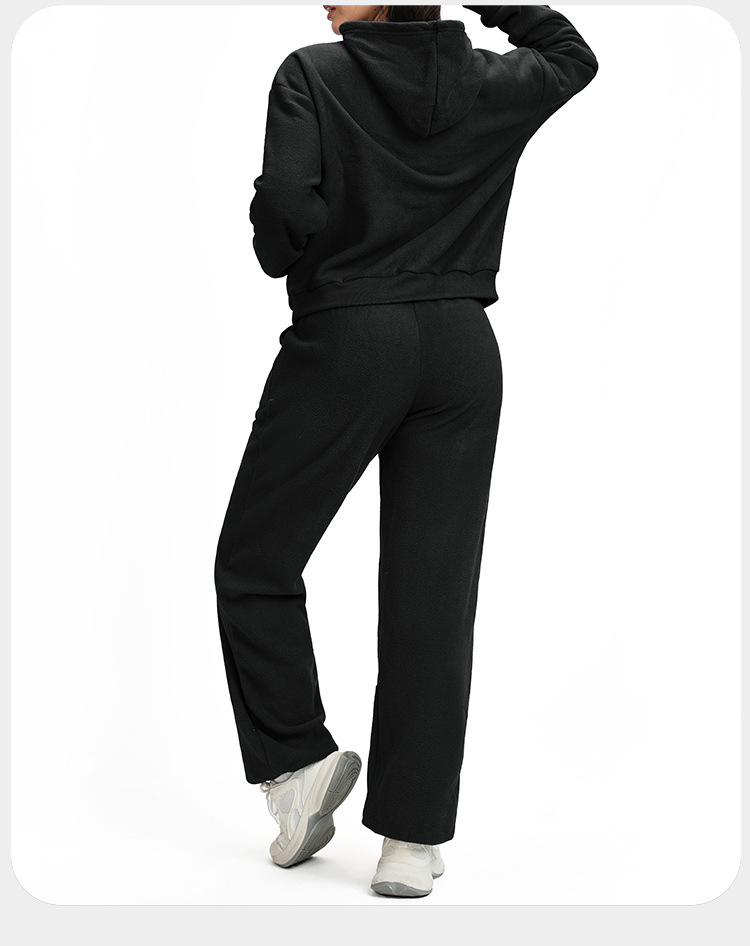 Women Activewear Casual Loose Two Piece Jackets Zipper Hoodie Wide Joggers Sports Hoodies Set FGBETZ5540