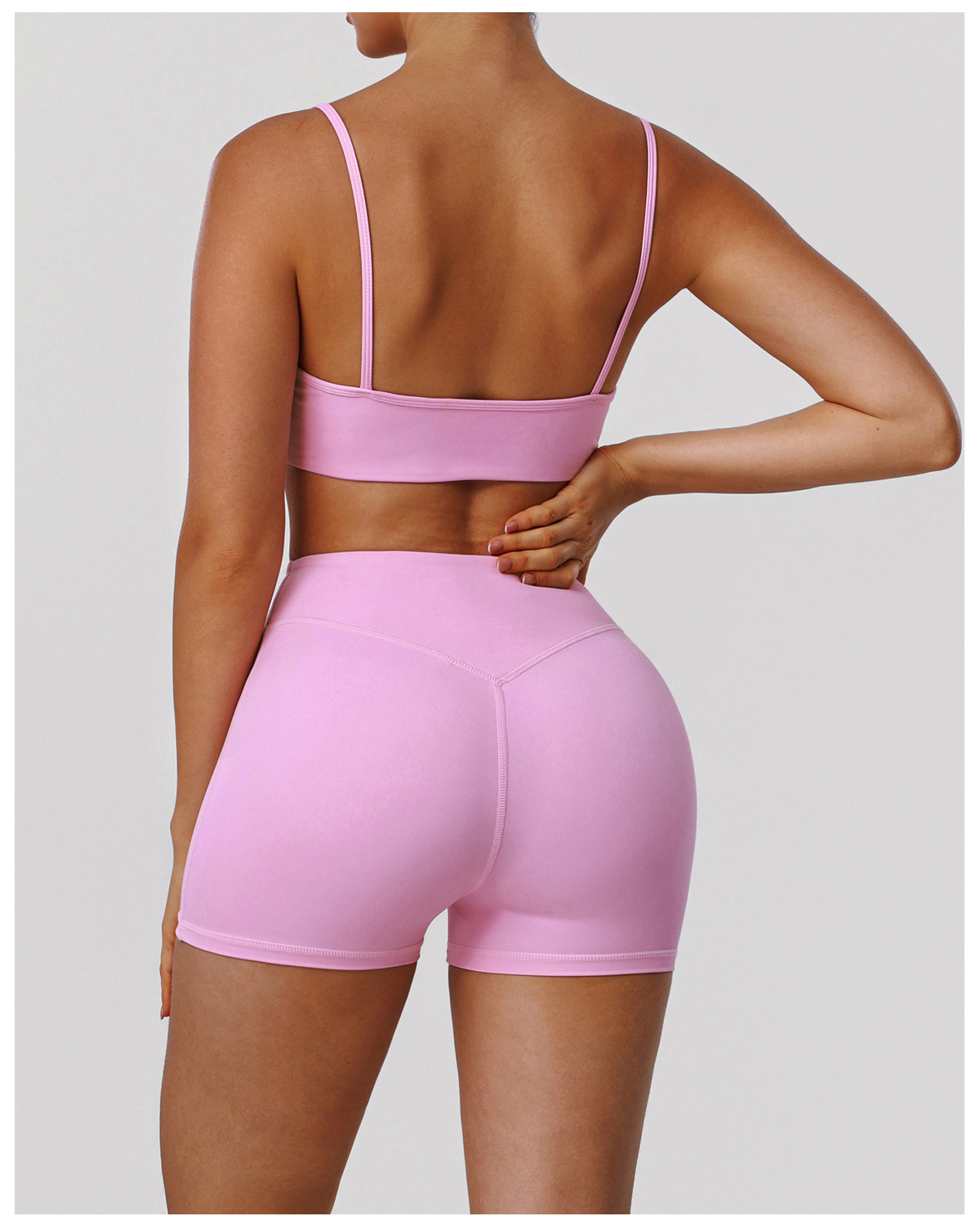 Women Running Tracksuit Bra Shorts Fitness Clothes Workout Top High Waist Yoga Sets FGBSM2392