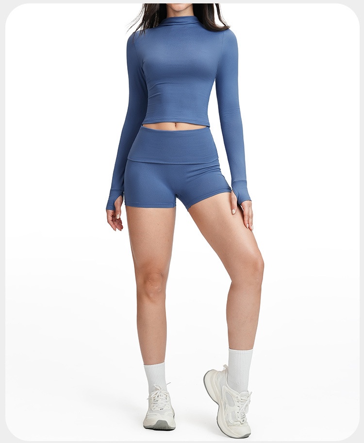 Women's Yoga Set Long-Sleeve Slim Fitness Sports Wear High Waist Running Gear FGBTZ5541