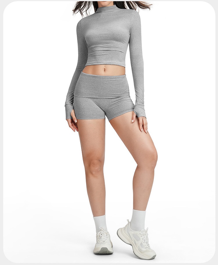 Women's Yoga Set Long-Sleeve Slim Fitness Sports Wear High Waist Running Gear FGBTZ5541