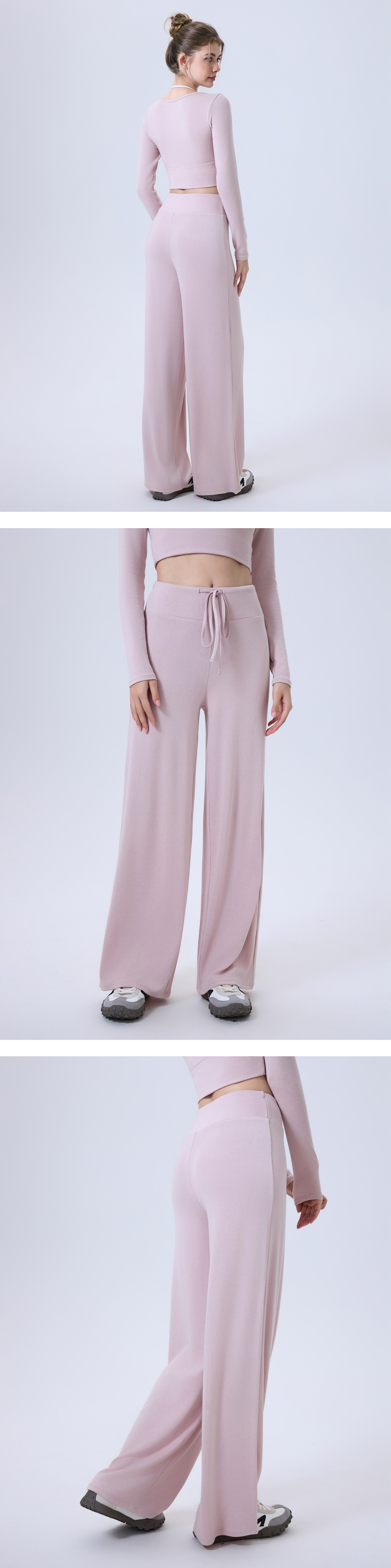 New Style Yoga Pants Elastic Waist Closure Loose Straight Leg Fitness Pants Wide Leg Casual Running Pants for Woman FGBCK3371