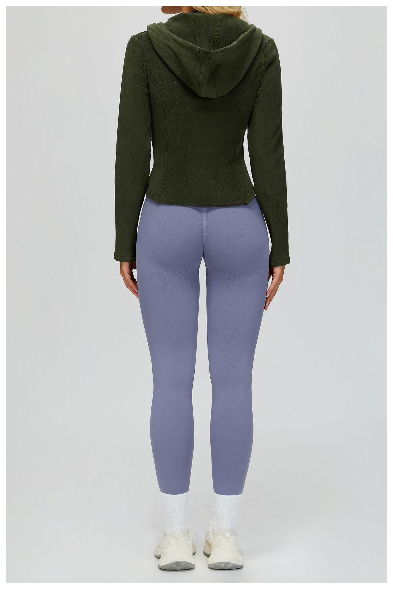 Women's Zipper Jacket Fleece Slim-Fit Warm Yoga Jacket with Pocket FGBEWT5076