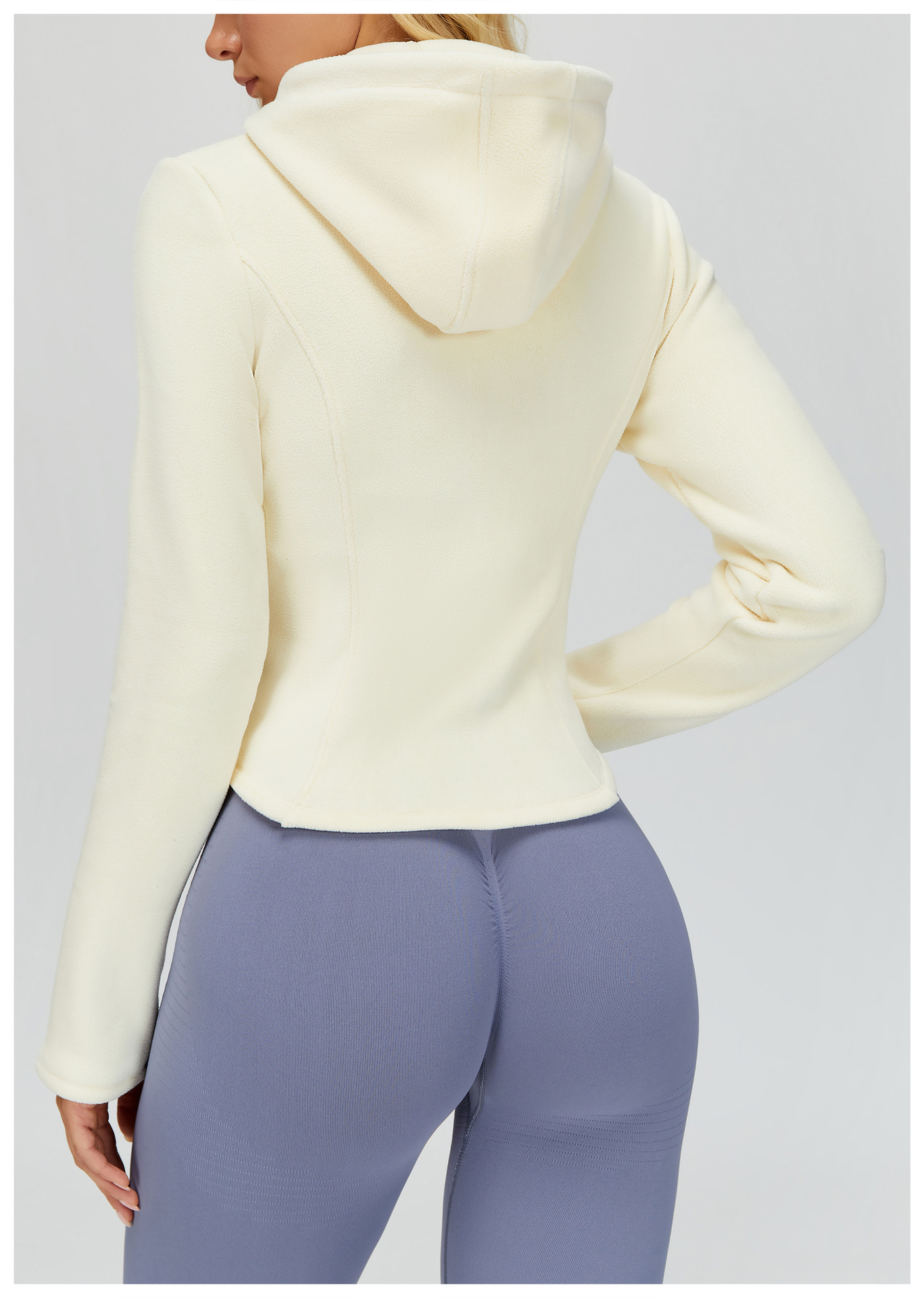 Women's Zipper Jacket Fleece Slim-Fit Warm Yoga Jacket with Pocket FGBEWT5076