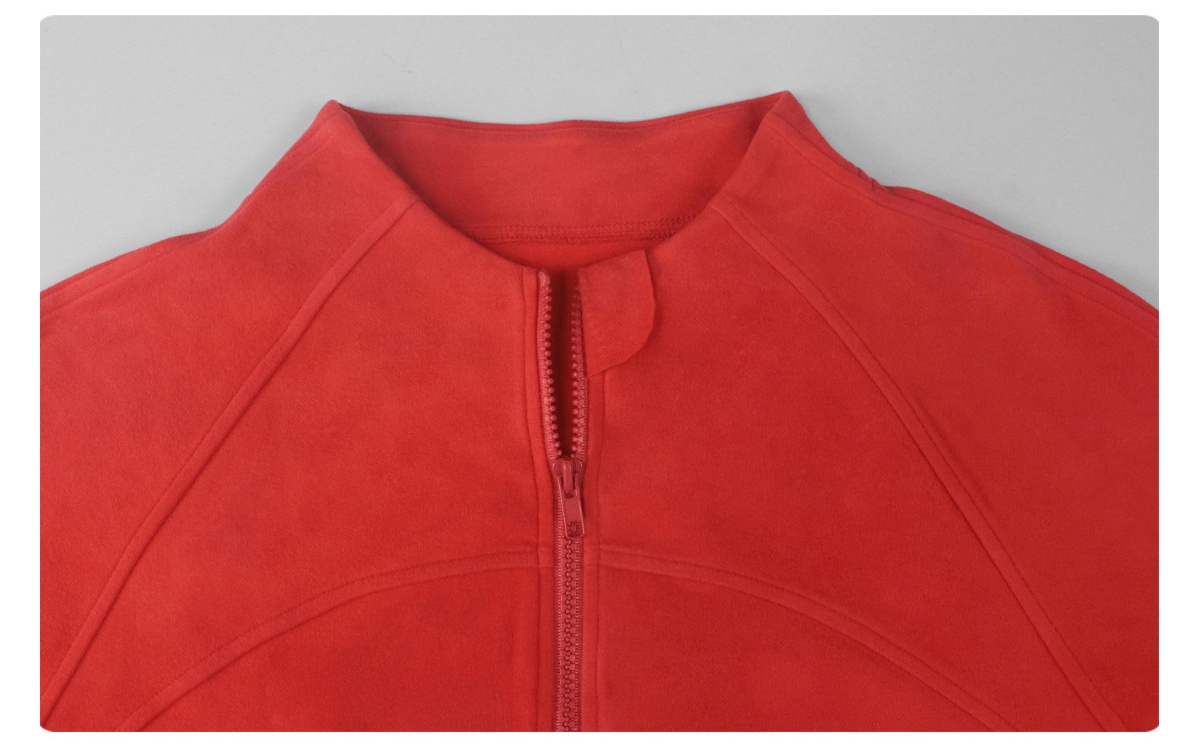 Women Plus Size Yoga Jacket Fleece Zip-Up Slim Fit Running